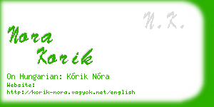 nora korik business card